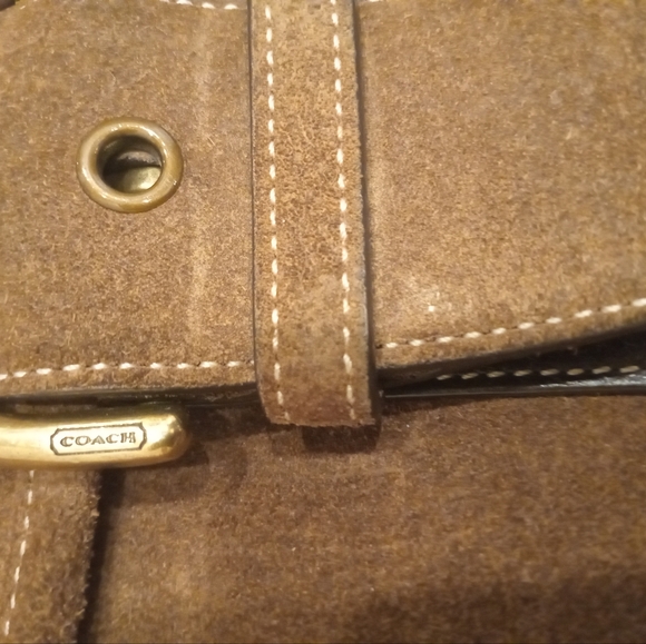 Coach Brown Suede Shoulder Bag - Picture 6 of 16